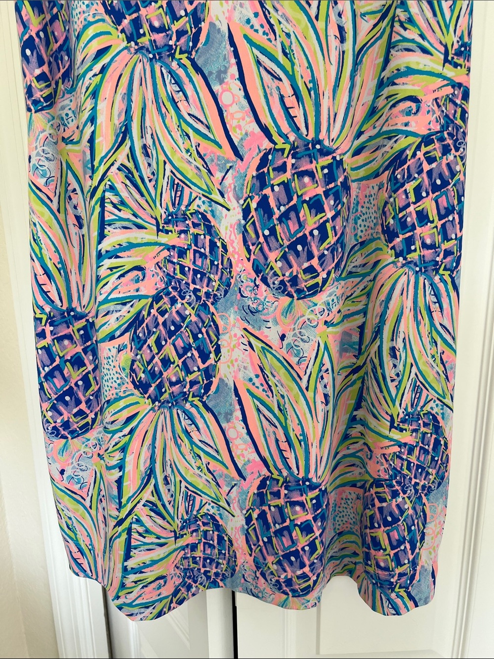 Lulu-B Pink and Blue Pineapple Print Mini Dress - Picture 2 of 6